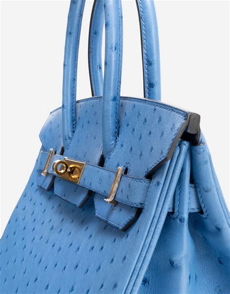 hermes ostrich blue|Hermes blue bag.